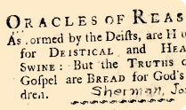 Oracles of Reason, Josiah Sherman, 1787