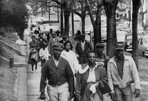 Walking during the Montgomery bus boycott, 1955-1956