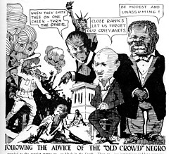 Click to enlarge. Old Crowd Negro cartoon, Messenger, 1919