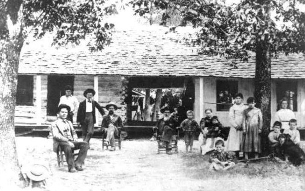 John Garrett Ainsworth family and home, Choctaw Territory (Oklahoma), c. 1891