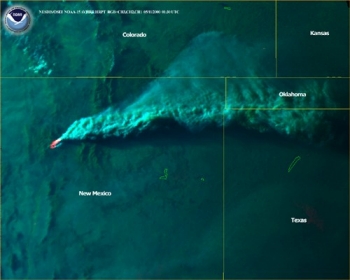 Cerro Grande Fire, New Mexico, plume visible from space