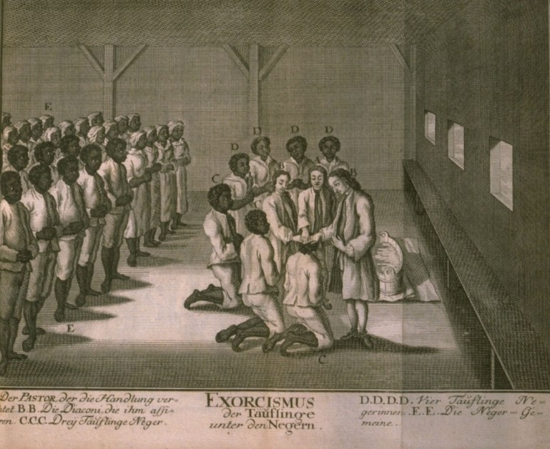 Slaves baptized in a Moravian congregation, 1757