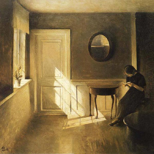 woman reading alone