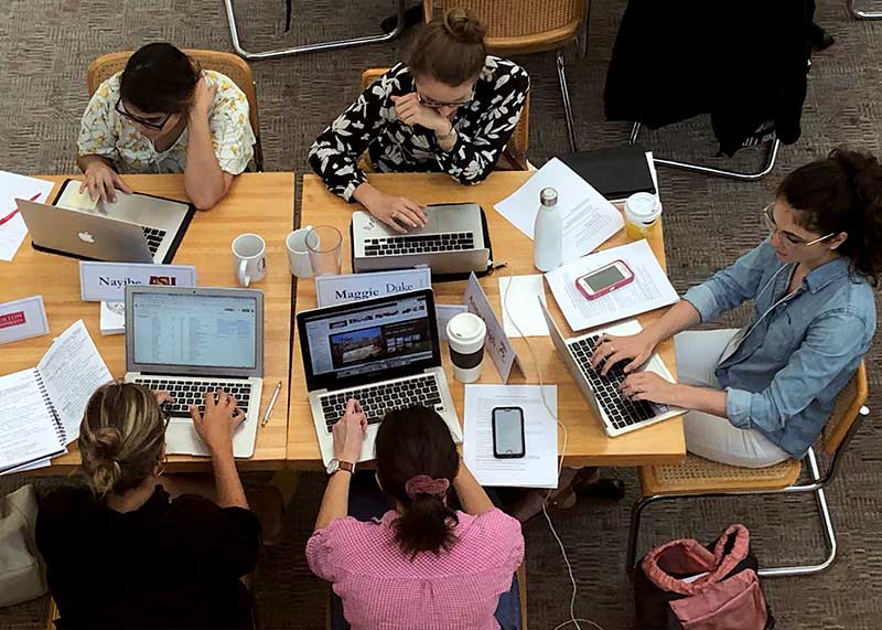 Students at work in the Commons