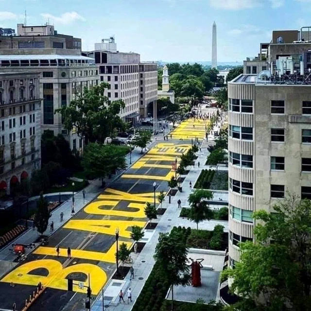 Black Lives Matter street painting