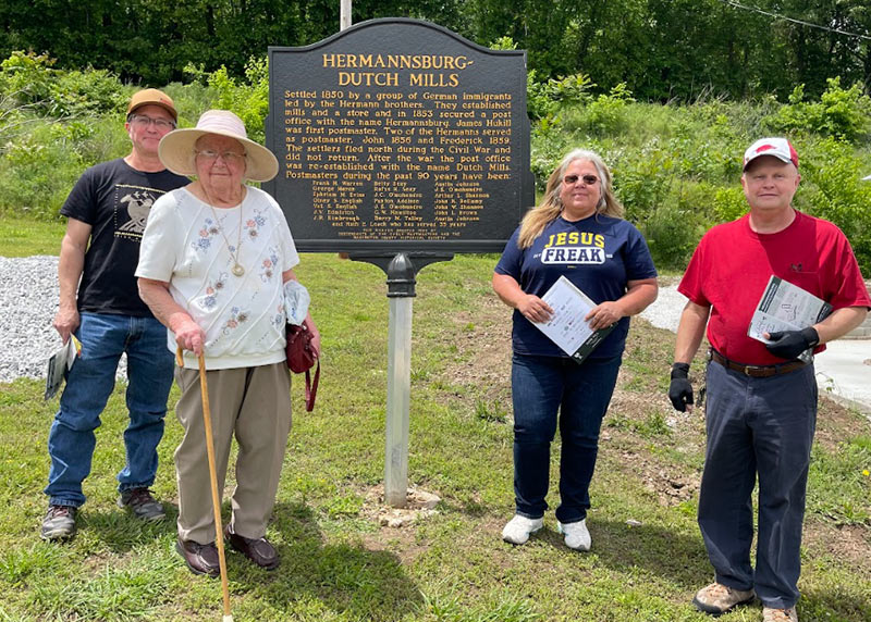 The Being Human Festival grant included a subsidy for the refurbishment of the historical Hermannsburg marker. Photo courtesy of Historic Cane Hill.