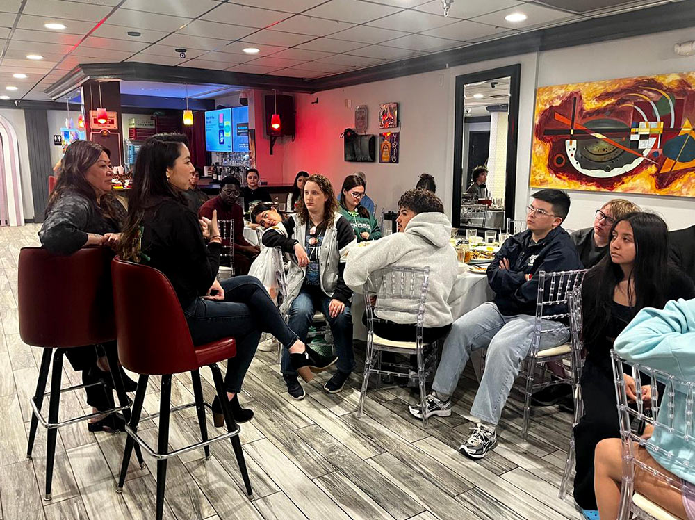 Attendees listening to stories from Vietnamese Americans Mimi Luong and Tran Willis. Photo by Rose Campbell.